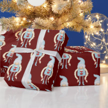 Scandinavian Christmas Gnome Wrapping Paper
