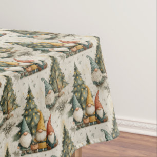 Scandinavian Christmas Gnomes Tablecloth