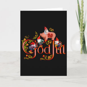 Scandinavian Christmas God Jul Marzipan Pig  Card