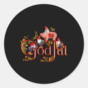 Scandinavian Christmas God Jul Marzipan Pig  Classic Round Sticker