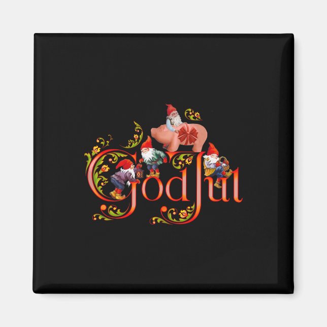 Scandinavian Christmas God Jul Marzipan Pig  Magnet (Front)