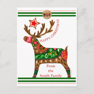 Scandinavian Christmas Greeting w/ custom text Holiday Postcard