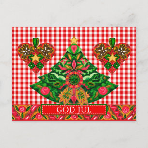 Scandinavian Christmas Greeting w/ custom text Holiday Postcard