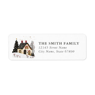 Scandinavian Christmas House Return Address Labels