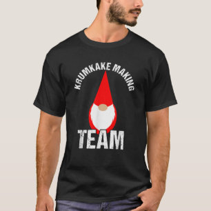 Scandinavian Christmas Krumkake Making Team Gnome T-Shirt