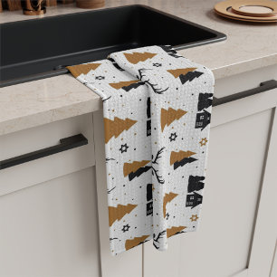 Scandinavian Christmas Pattern Kitchen Tea Towel