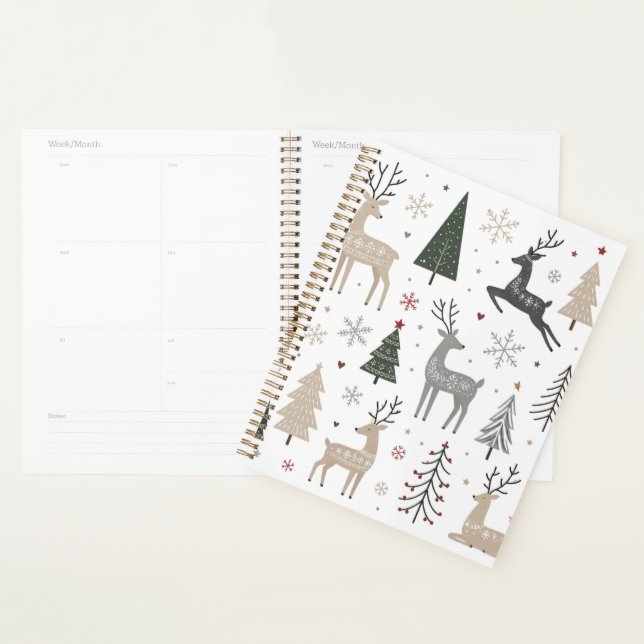 Scandinavian Christmas Reindeer Pattern  Planner (Display)