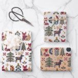 Scandinavian Christmas reindeer Woodland Animals  Wrapping Paper Sheet<br><div class="desc">Scandinavian reindeer Woodland Animals Christmas</div>
