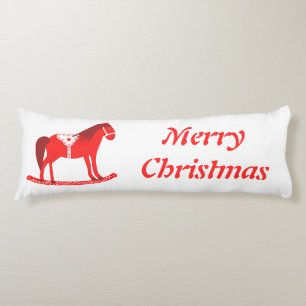 Scandinavian Christmas Rocking Horse Custom Body Cushion
