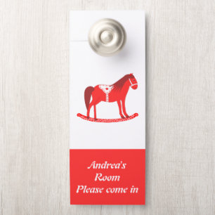 Scandinavian Christmas Rocking Horse Custom Door Hanger