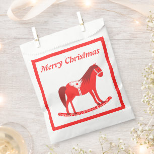 Scandinavian Christmas Rocking Horse Custom Favour Bags