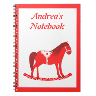 Scandinavian Christmas Rocking Horse Custom Notebook