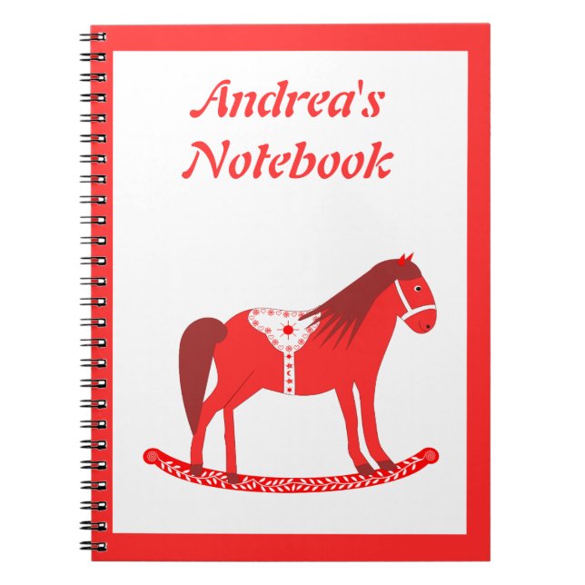 Scandinavian Christmas Rocking Horse Custom Notebook (Front)