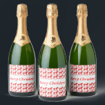 Scandinavian Christmas Rocking Horse Custom Sparkling Wine Label<br><div class="desc">This awesome sheet of Christmas sparkling wine bottle labels features a digital art image of a cute Scandinavian style rocking horse. The horse is red with a dark red mane, tail and hooves. The friendly horse is smiling. It has a white saddle and reins with pretty red Scandi folk style...</div>