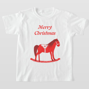 Scandinavian Christmas Rocking Horse Custom T-Shirt