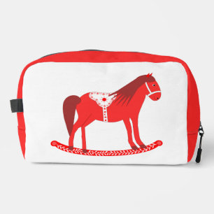 Scandinavian Christmas Rocking Horse Dopp Kit