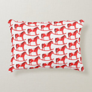 Scandinavian Christmas Rocking Horse Patterned Decorative Cushion