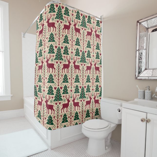  Scandinavian Christmas  Shower Curtain (In Situ)