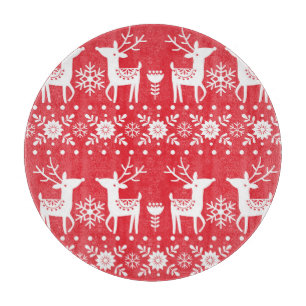 Scandinavian Christmas: Snowflakes & Deer Cutting Board