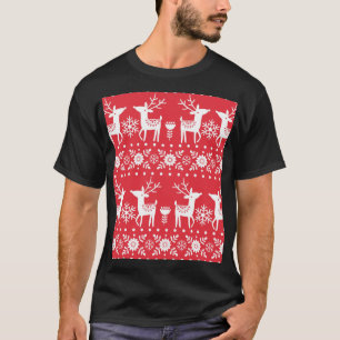 Scandinavian Christmas: Snowflakes & Deer T-Shirt