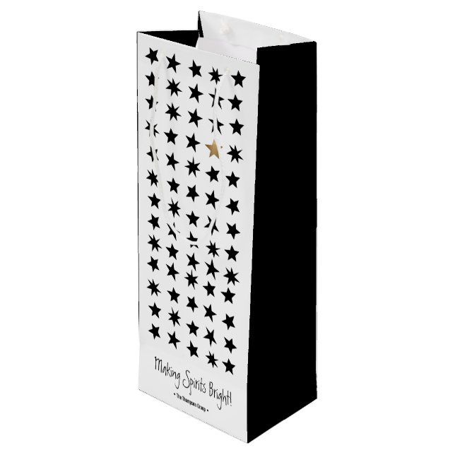 Scandinavian Christmas Themed Wine Gift Bag (Back Angled)