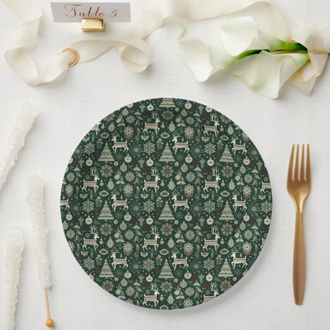Scandinavian Christmas Time Paper Plate (Wedding)