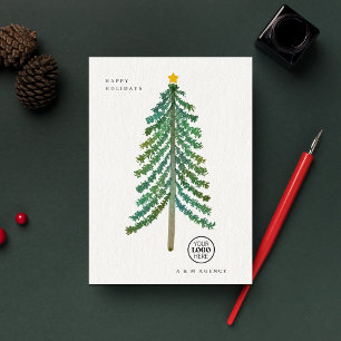 Scandinavian Christmas Tree Modern Corporate Team Holiday Card