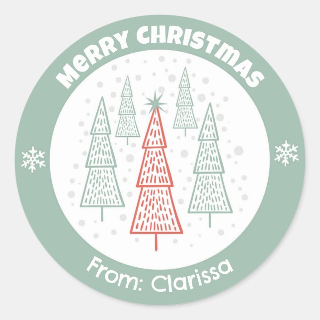 Scandinavian Christmas Tree Stickers (Front)