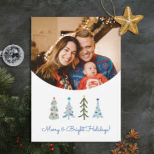 Scandinavian Christmas trees doodle Holiday Card