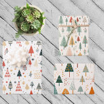 Scandinavian Christmas Trees Nordic Wrapping Paper Sheet<br><div class="desc">This design may be personalised by choosing the Edit Design option. You may also transfer onto other items. Contact me at colorflowcreations@gmail.com or use the chat option at the top of the page if you wish to have this design on another product or need assistance with this design. See more...</div>
