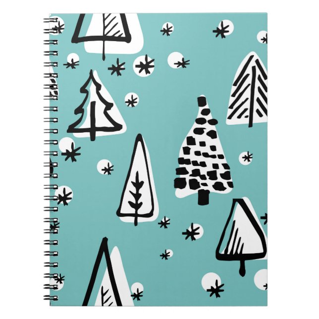 Scandinavian Christmas trees: vintage graphics. Notebook (Front)