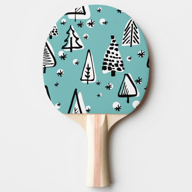 Scandinavian Christmas trees: vintage graphics. Ping Pong Paddle (Front)