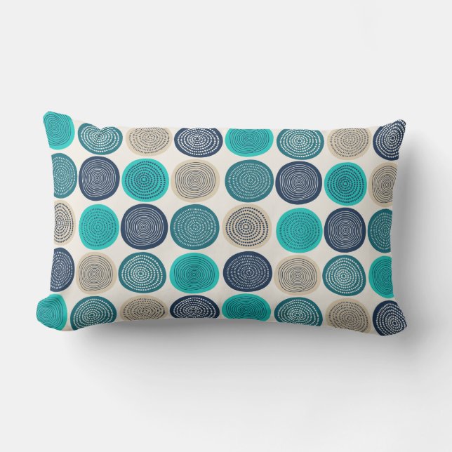 Scandinavian Circle Dots Mandala Pattern 1 Lumbar Cushion (Front)