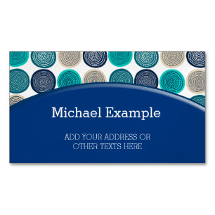 Scandinavian Circle Dots Mandala Pattern 1 Magnetic Business Card