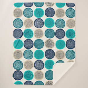 Scandinavian Circle Dots Mandala Pattern 1 Sherpa Blanket