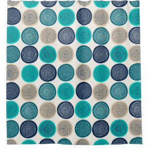 Scandinavian Circle Dots Mandala Pattern 1 Shower Curtain