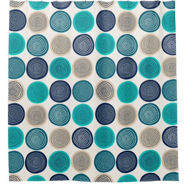 Scandinavian Circle Dots Mandala Pattern 1 Shower Curtain (Front)