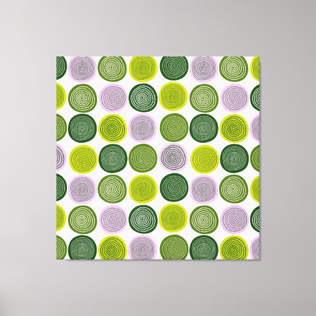 Scandinavian Circle Dots Mandala Pattern 2 Canvas Print (Front)