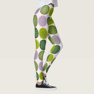 Scandinavian Circle Dots Mandala Pattern 2 Leggings