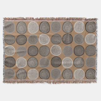Scandinavian Circle Dots Mandala Pattern 3 Throw Blanket