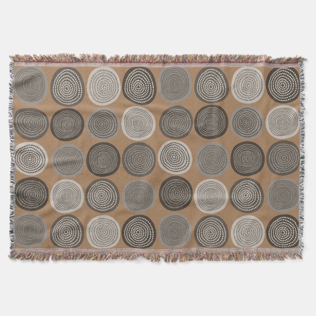 Scandinavian Circle Dots Mandala Pattern 3 Throw Blanket (Front)