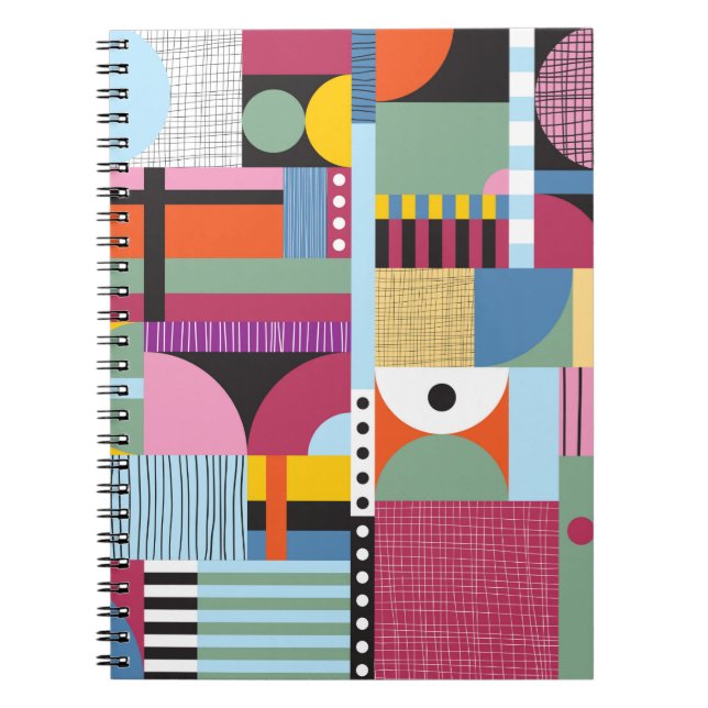 Scandinavian colourful pattern notebook (Front)