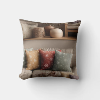 Scandinavian Cozy Living Room Snowflake Throw Pill Cushion