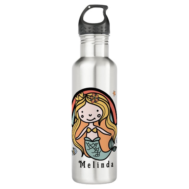 Scandinavian Cute Mermaid Personalised Girl      710 Ml Water Bottle (Front)