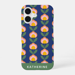 Scandinavian Danish Folk Flower Personalised iPhone 16 Case