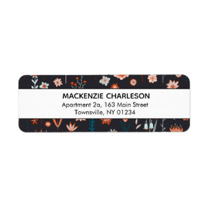 Scandinavian Dark Flowers Address