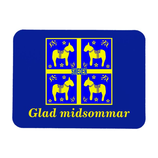 scandinavian design,Personalised Glad midsommar Magnet (Horizontal)