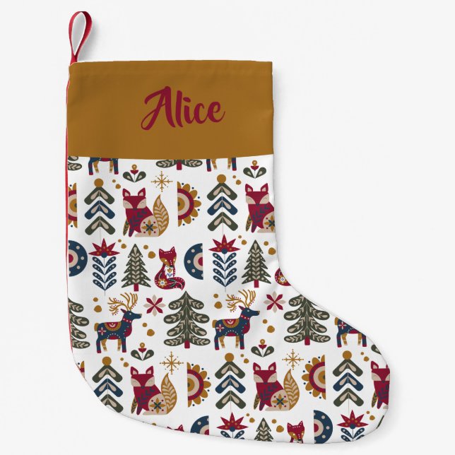Scandinavian design small christmas stocking (Front)