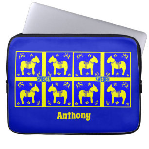 scandinavian design,swedish Horse,Personalise, Laptop Sleeve