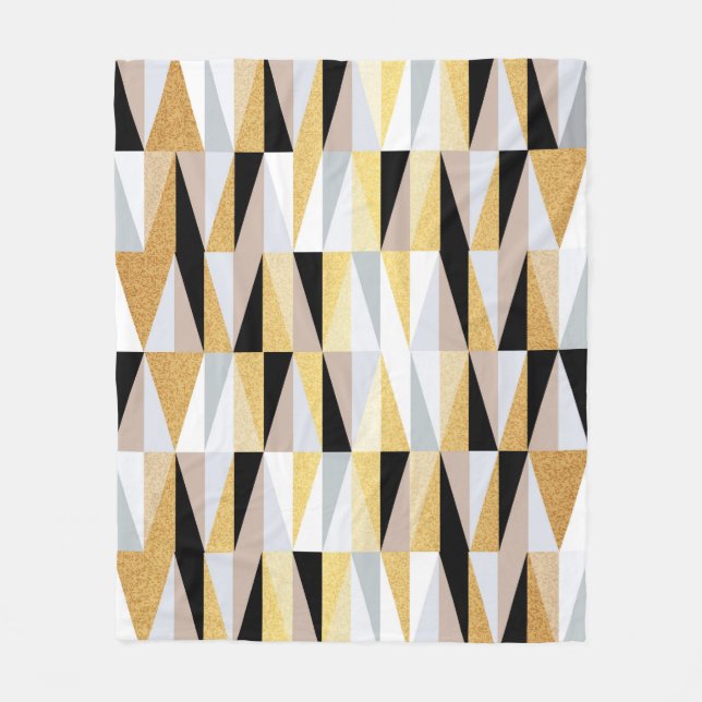 scandinavian design triangles seamless pattern vin fleece blanket (Front)